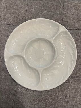 Apilco French vintage white ceramic hors d’oeuvres/serving plate